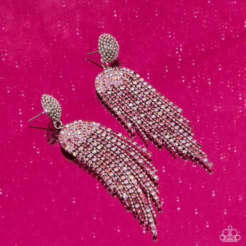 Paparazzi ♥ A Toast To You - Pink ♥ Post Earrings