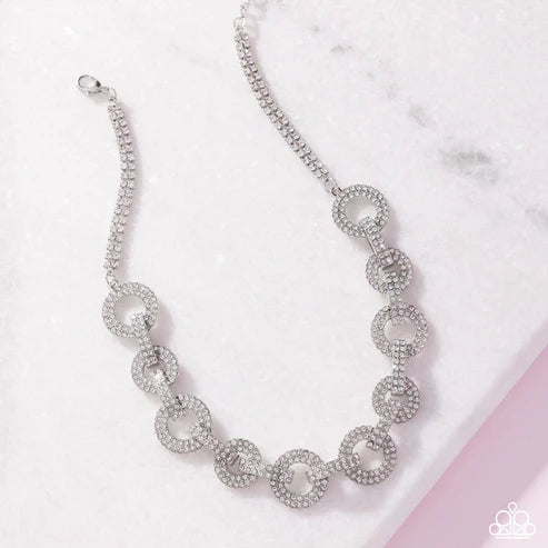 Paparazzi ♥ Elegant Embrace - White ♥ Necklace