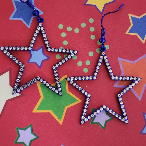 Paparazzi ♥ Streamlined Stars - Blue ♥ Earrings