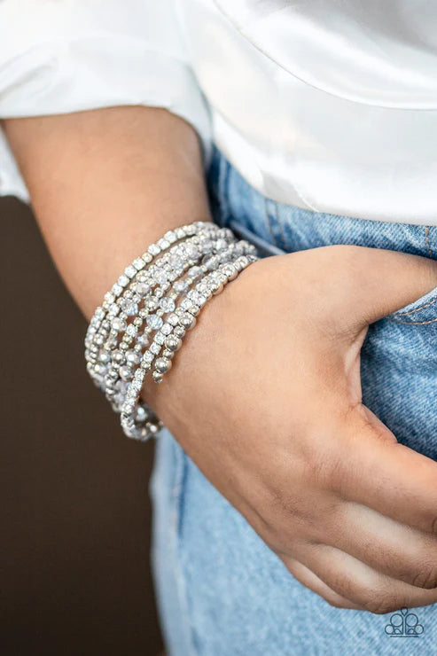 Paparazzi ♥ ICE Knowing You - Silver ♥ Bracelet