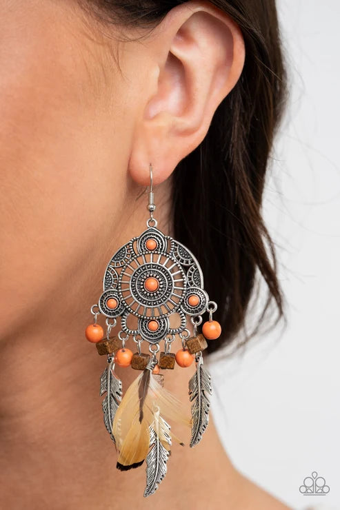 Paparazzi ♥ Desert Plains - Orange ♥ Earrings