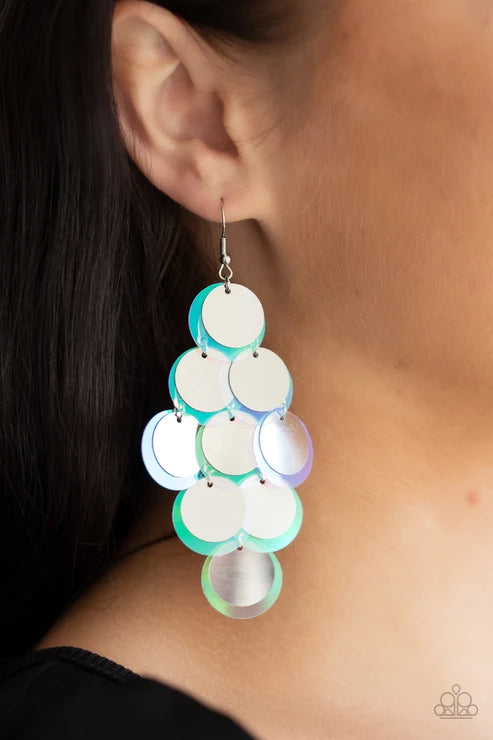 Paparazzi ♥ Sequin Seeker - Silver ♥ Earrings