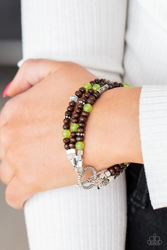 Paparazzi ♥ Woodsy Walkabout - Green ♥ Bracelet