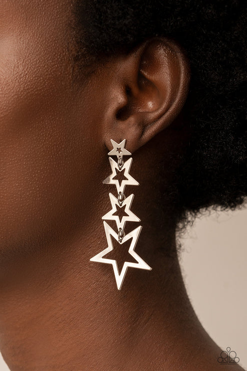Paparazzi ♥ Superstar Crescendo - Silver ♥ Post Earrings