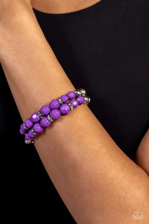 Paparazzi ♥ Two by Two Twinkle - Purple ♥ Bracelet