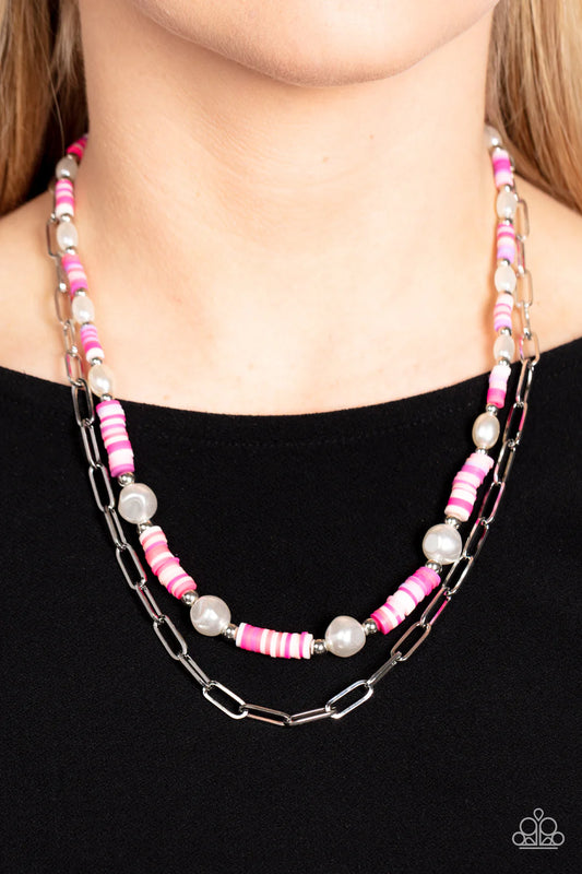 Paparazzi ♥ Tidal Trendsetter - Pink ♥ Necklace