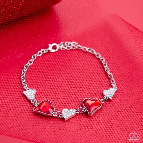 Paparazzi ♥ Cluelessly Crushing - Red ♥ Bracelet