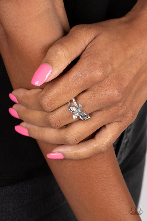 Paparazzi ♥ Fetching Flutter - White ♥ Ring