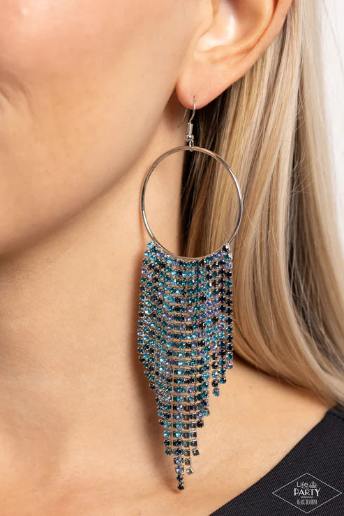 Paparazzi ♥ Streamlined Shimmer - Blue ♥ Earrings