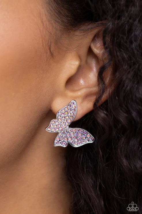 Paparazzi ♥ High Life - Pink ♥ Post Earrings