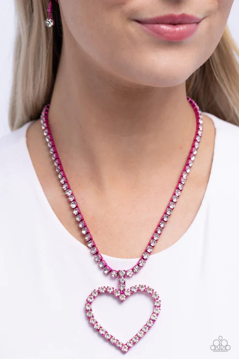 Paparazzi ♥ Flirting Fancy - Pink ♥ Necklace