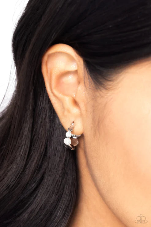 Paparazzi ♥ Textured Tease - Silver ♥ Earrings