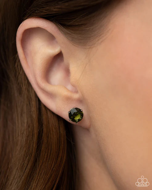 Paparazzi ♥ August Breathtaking Birthstone - Green ♥ Post Earrings