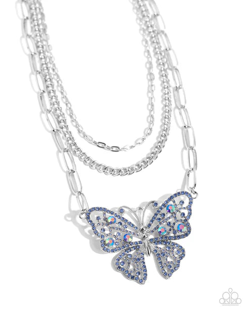 Paparazzi ♥ Winged Wonder - Blue ♥ Necklace