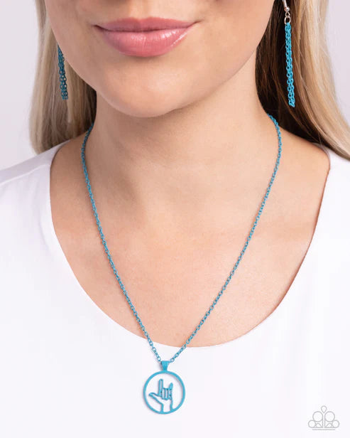Paparazzi ♥ Abstract ASL - Blue ♥ Necklace