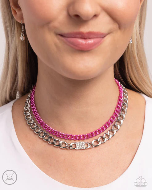 Paparazzi ♥ Exaggerated Effort - Pink ♥ Necklace