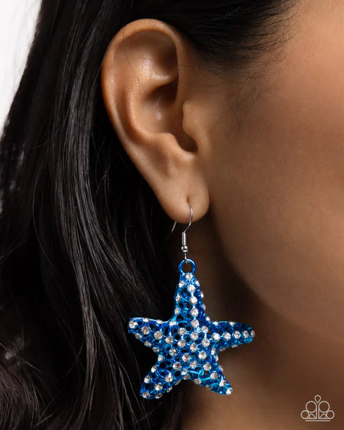 Paparazzi ♥ Skilled Starfish - Blue ♥ Earrings