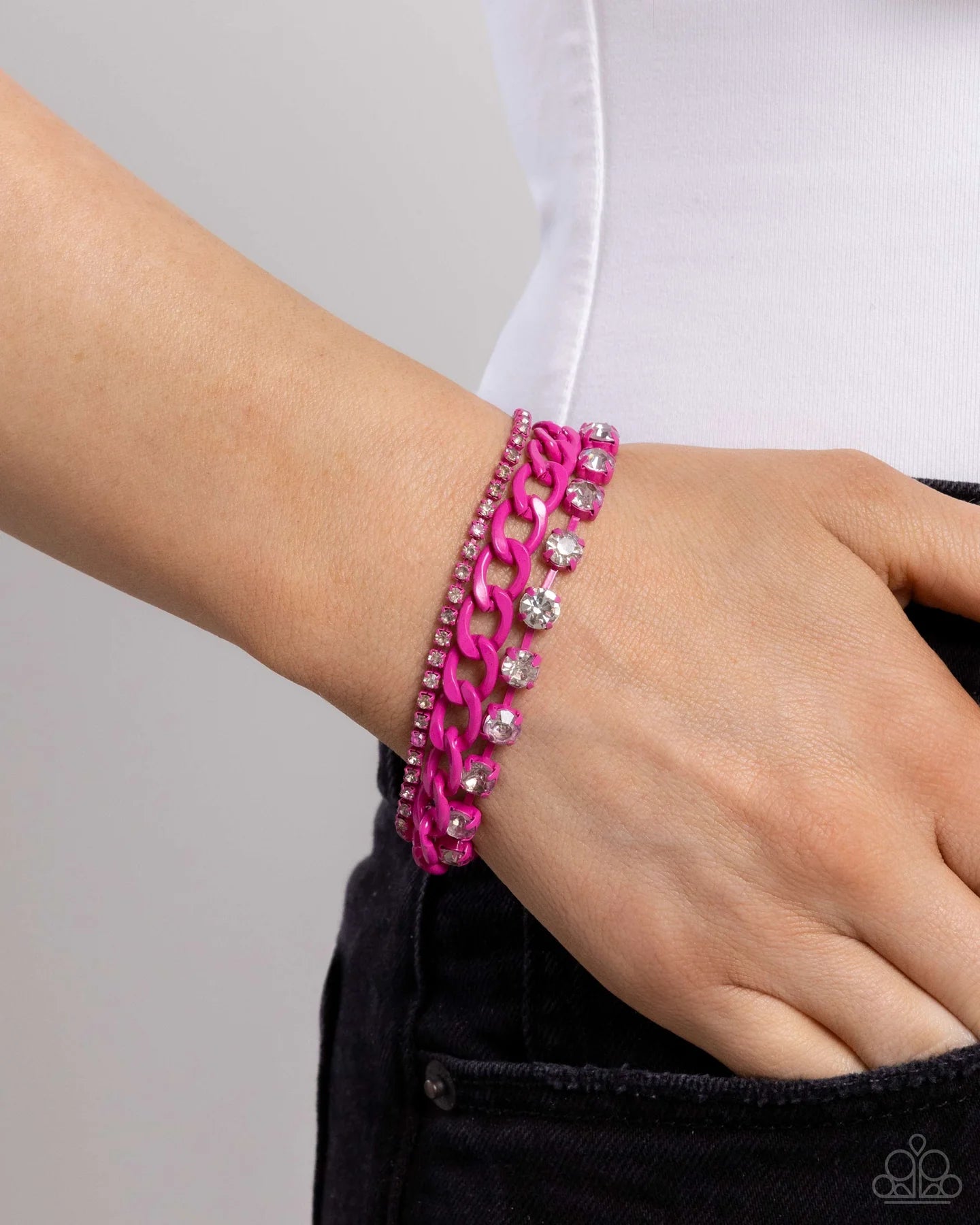 Paparazzi ♥ Colorful Canvas - Pink ♥ Bracelet