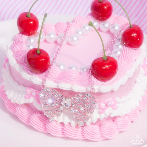 Paparazzi ♥ Bewitching Bow - Pink ♥ Necklace