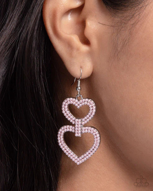 Paparazzi ♥ Dedicated Darling - Pink ♥ Earrings
