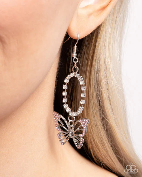 Paparazzi ♥ Aerial Avenue - Pink ♥ Earrings