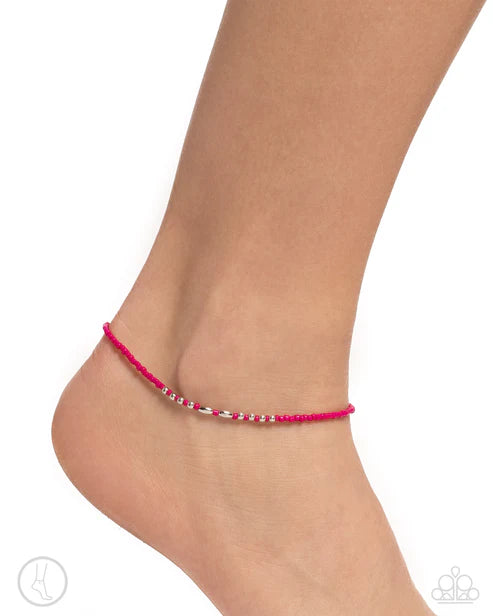 Paparazzi ♥ Basic Brightness - Pink ♥ Anklet