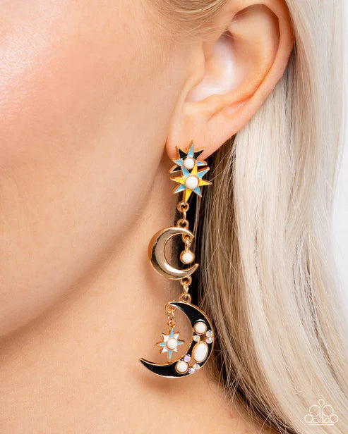 Paparazzi ♥ Stellar Serendipity - Gold ♥ Post Earrings