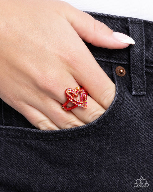 Paparazzi ♥ Hybrid Heart - Red ♥ Ring