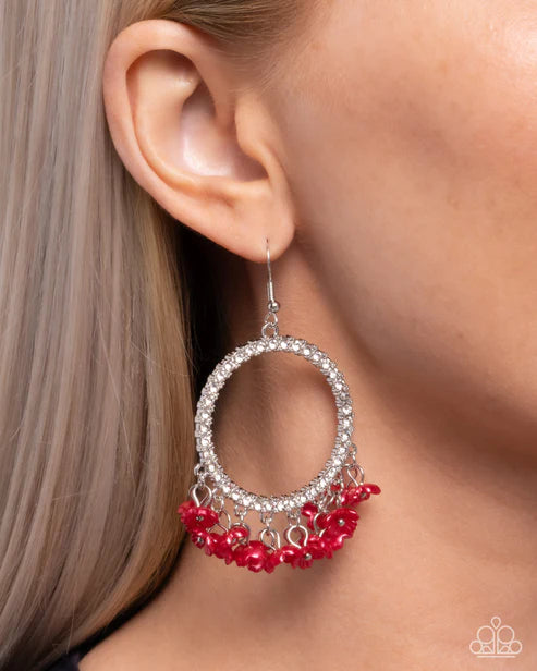 Paparazzi ♥ Wreathed Wisteria - Red ♥ Earrings