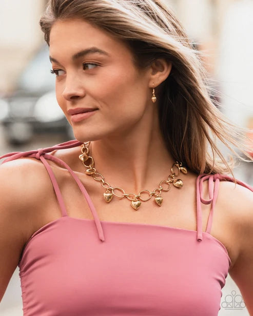 Paparazzi ♥ Hey Lover - Gold ♥ Necklace