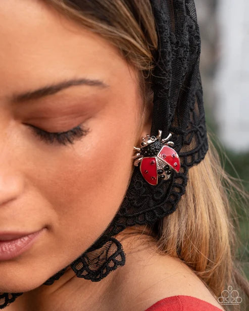 Paparazzi ♥ Lavish Ladybug - Red ♥ Post Earrings