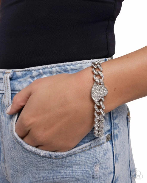 Paparazzi ♥ Humane Hearts - White ♥ Bracelet