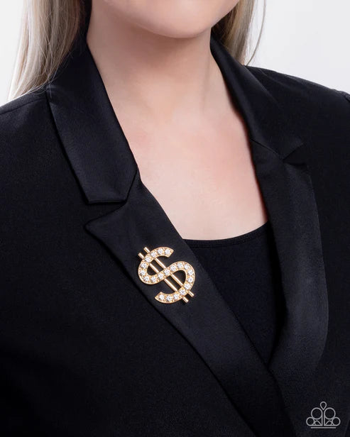 Paparazzi ♥ Raking in the Bling - Gold ♥ Brooch