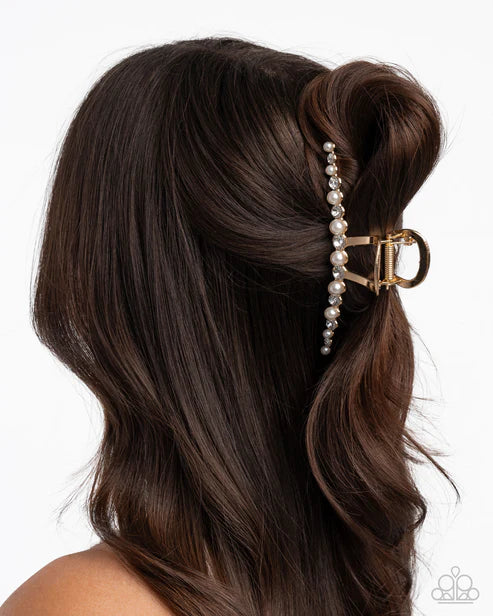 Paparazzi ♥ Social Shimmer - Gold ♥ Hair Clip