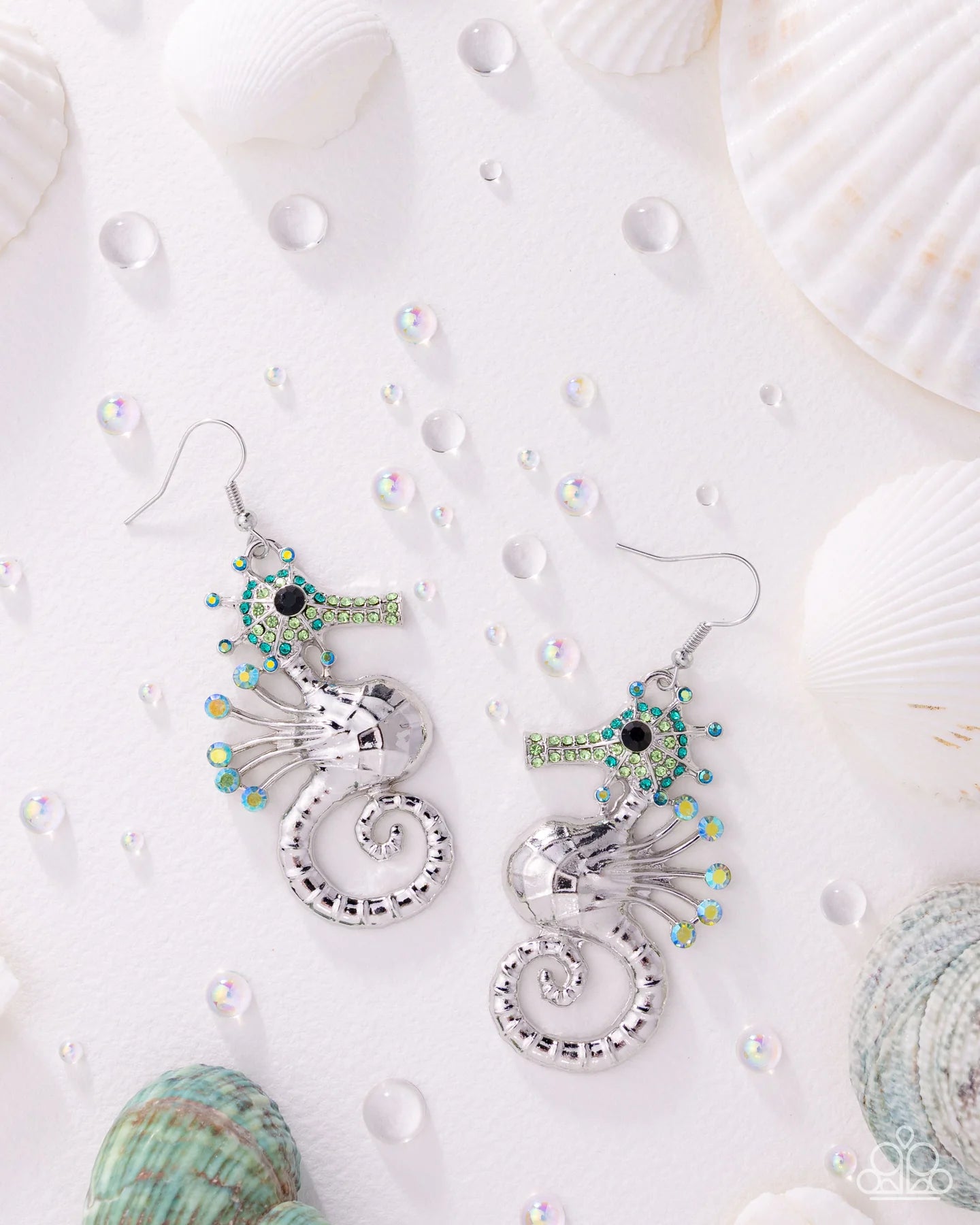 Paparazzi ♥ Sea Horse Shimmer - Green ♥ Earrings