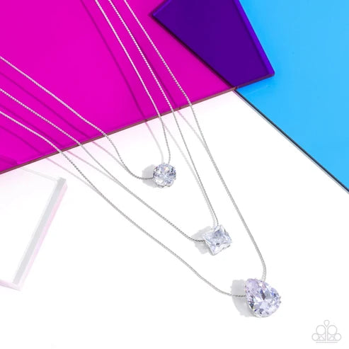 Paparazzi ♥ Lustrous Layers - White ♥ Necklace