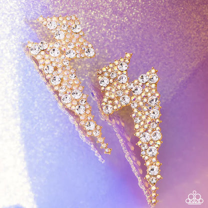 Paparazzi ♥ Electric Effulgence - Gold ♥ Post Earrings