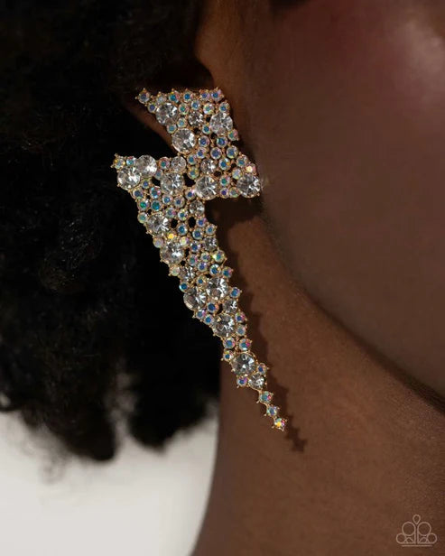 Paparazzi ♥ Electric Effulgence - Gold ♥ Post Earrings