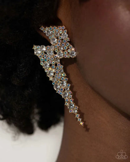 Paparazzi ♥ Electric Effulgence - Gold ♥ Post Earrings