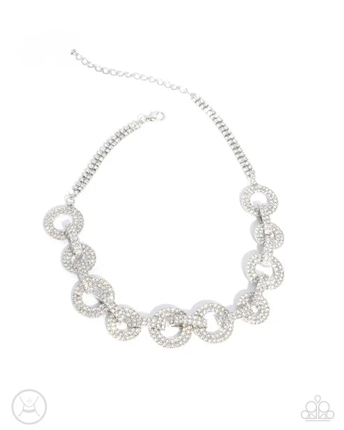 Paparazzi ♥ Elegant Embrace - White ♥ Necklace