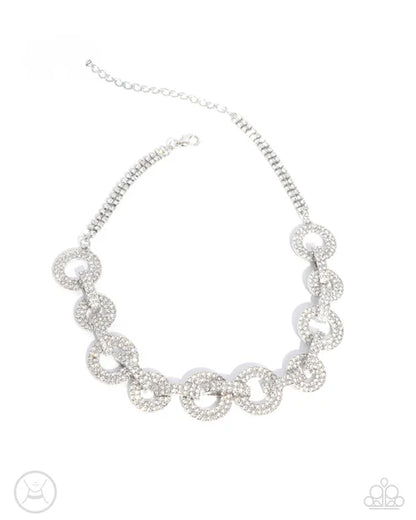 Paparazzi ♥ Elegant Embrace - White ♥ Necklace
