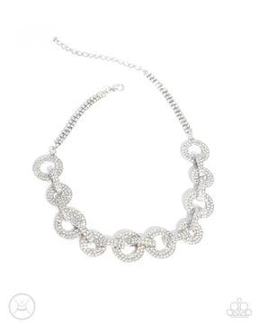 Paparazzi ♥ Elegant Embrace - White ♥ Necklace