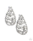 Paparazzi ♥ Giant Glitter - White ♥ Post Earrings