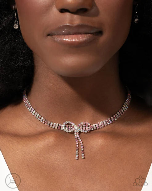 Paparazzi ♥ Buckingham Bow - Pink ♥ Necklace