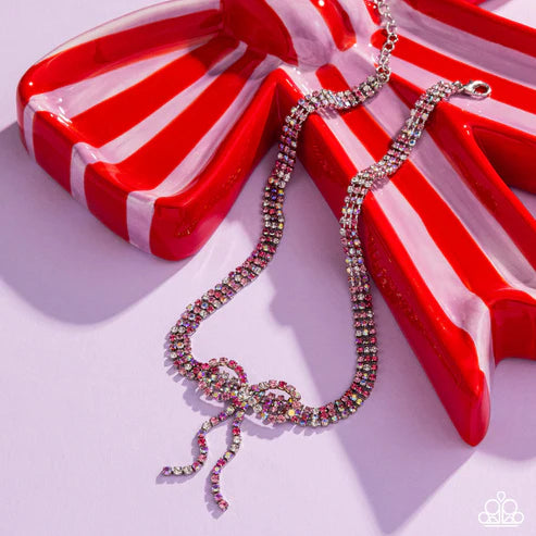 Paparazzi ♥ Buckingham Bow - Pink ♥ Necklace