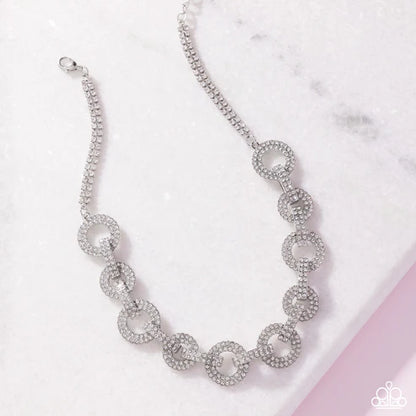 Paparazzi ♥ Elegant Embrace - White ♥ Necklace
