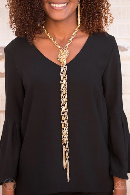 Paparazzi ♥ SCARFed for Attention - Gold ♥ Necklace