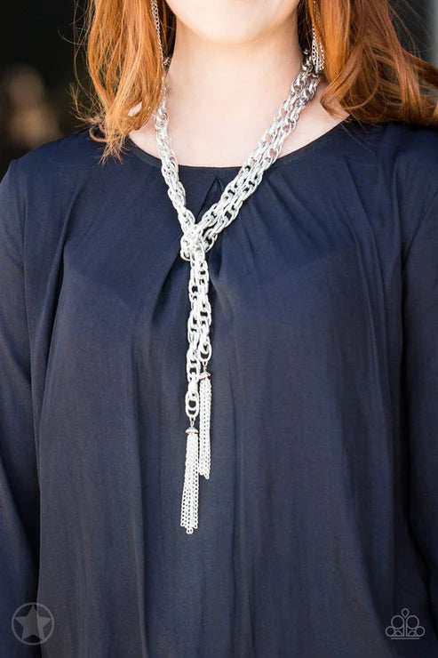 Paparazzi ♥ SCARFed for Attention - Silver ♥ Necklace