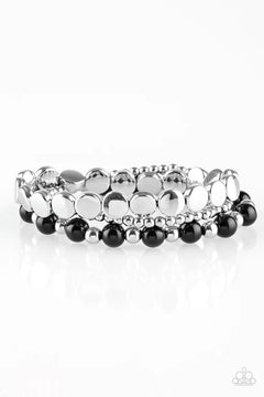 Paparazzi ♥ Girly Girl Glamour - Black ♥ Bracelet