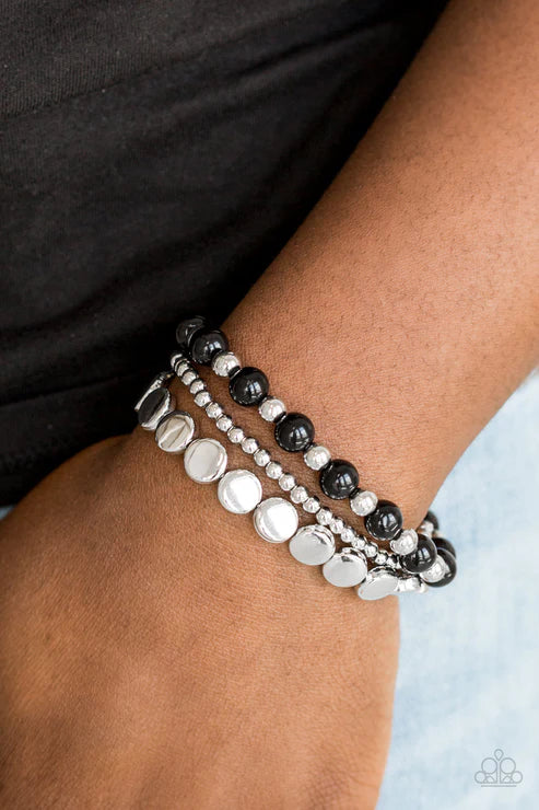 Paparazzi ♥ Girly Girl Glamour - Black ♥ Bracelet